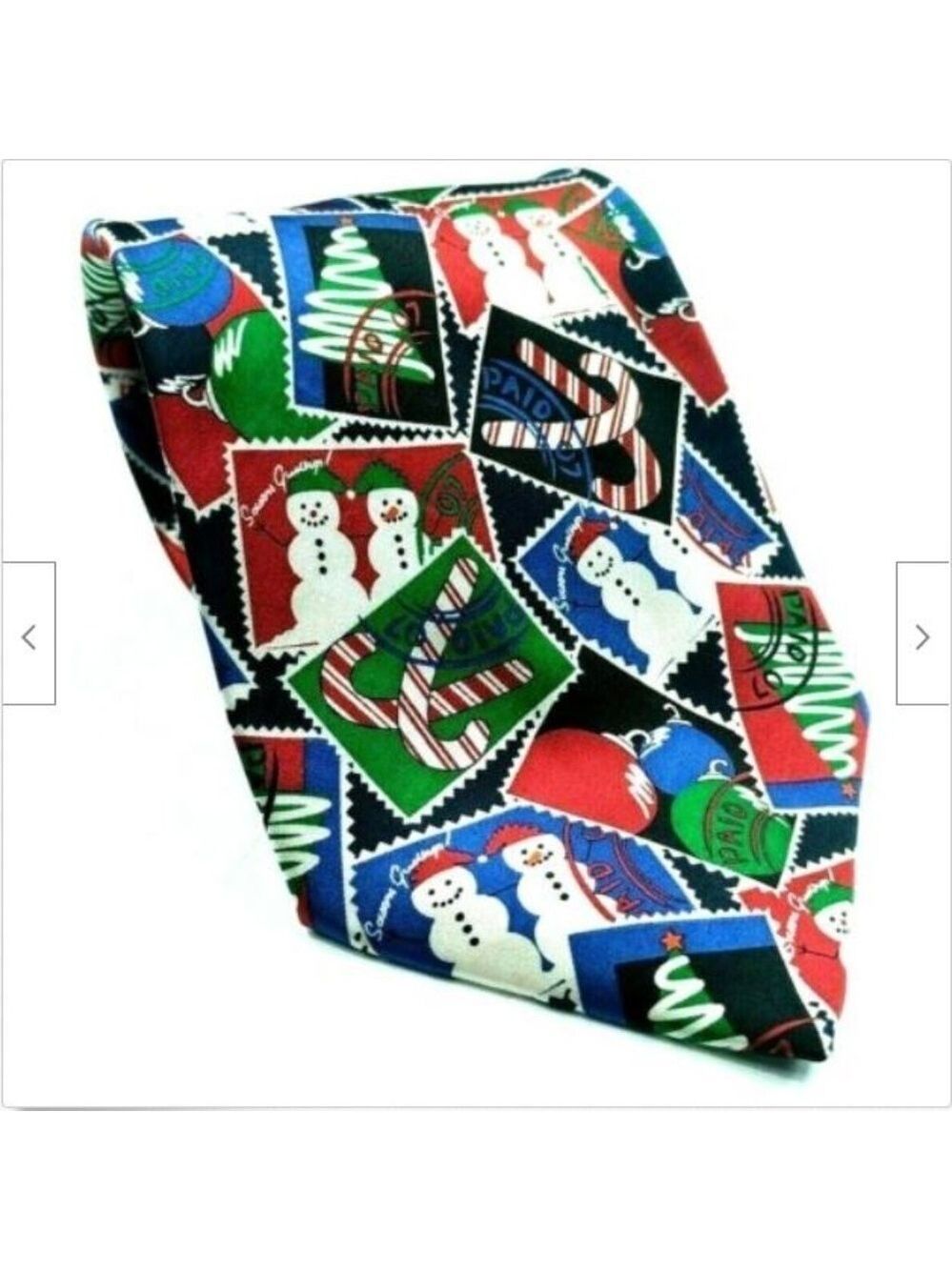 Christmas Tree Snowman Candy Cane Ornaments Necktie